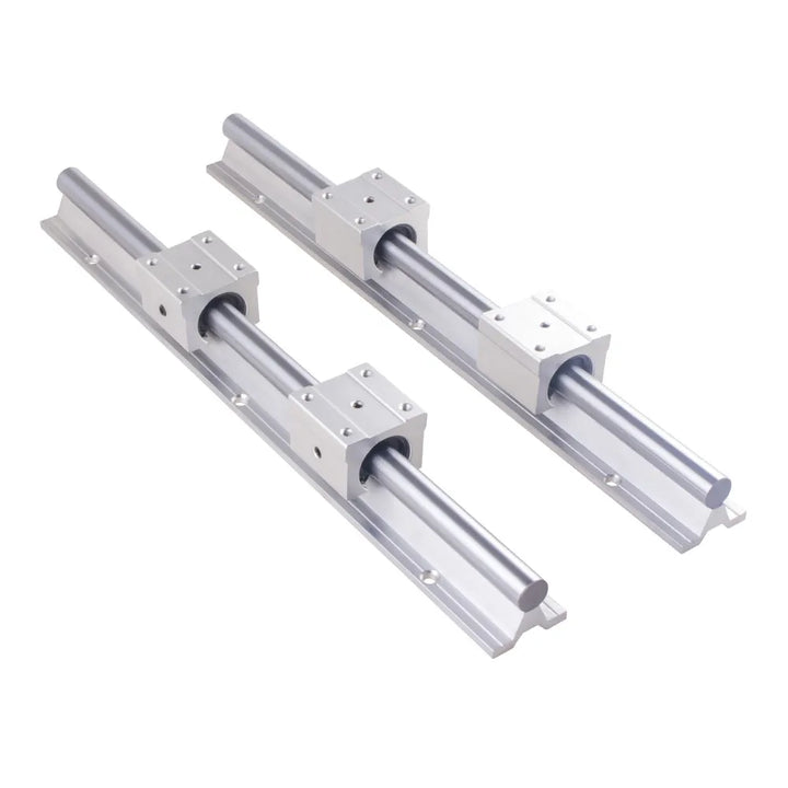 2Set SBR20 SBR 12 SBR25 SBR16 300 400 500 600 800 1000 1200mm Fully Supported Linear Rail Shaft Rod with 4 SBR16UU Block Bearing