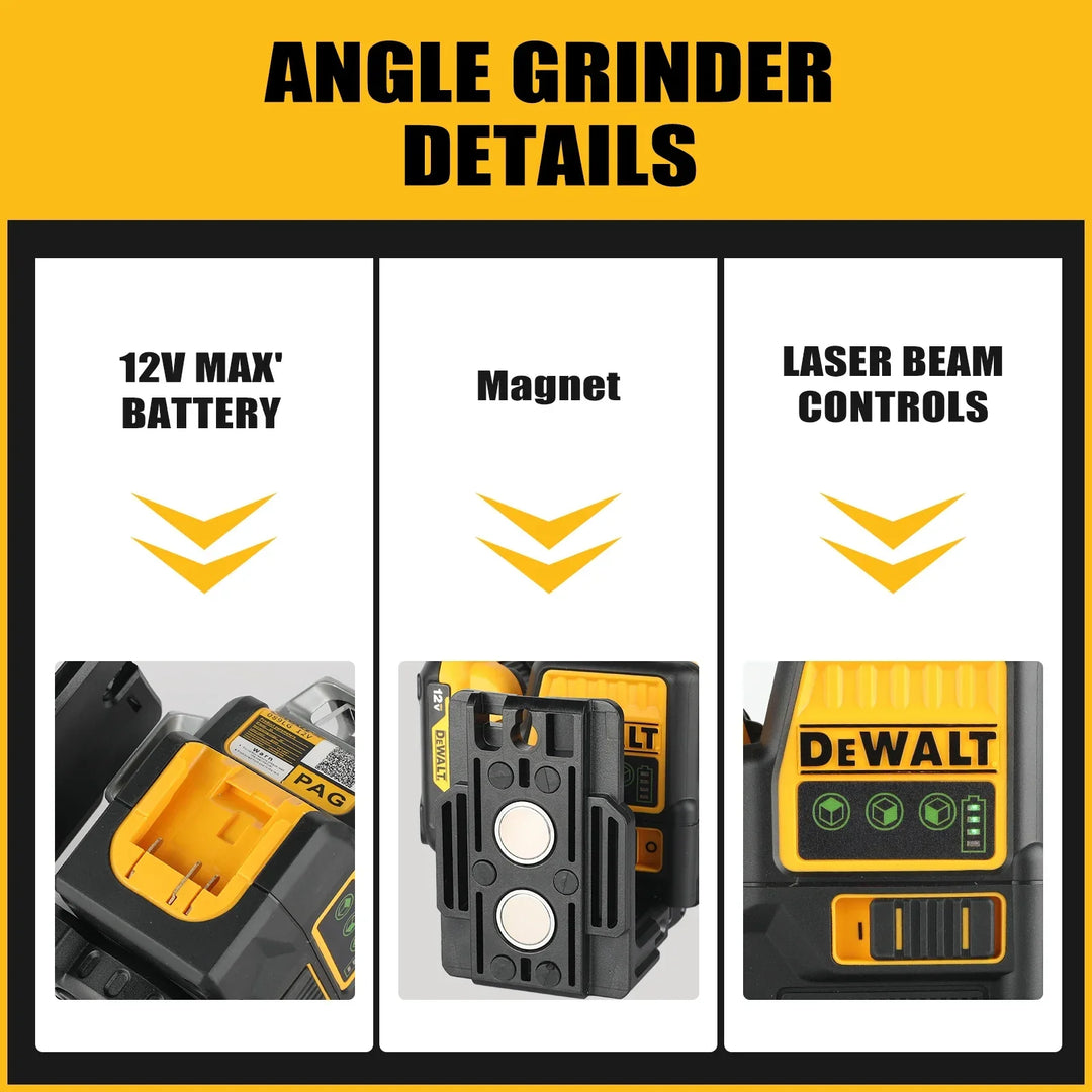 NEWDEWALT DW089LG 12 lines Laser Level 360 Self-Leveling Laser Level Horizontal And Vertical 12V Battery Tool Cross Line