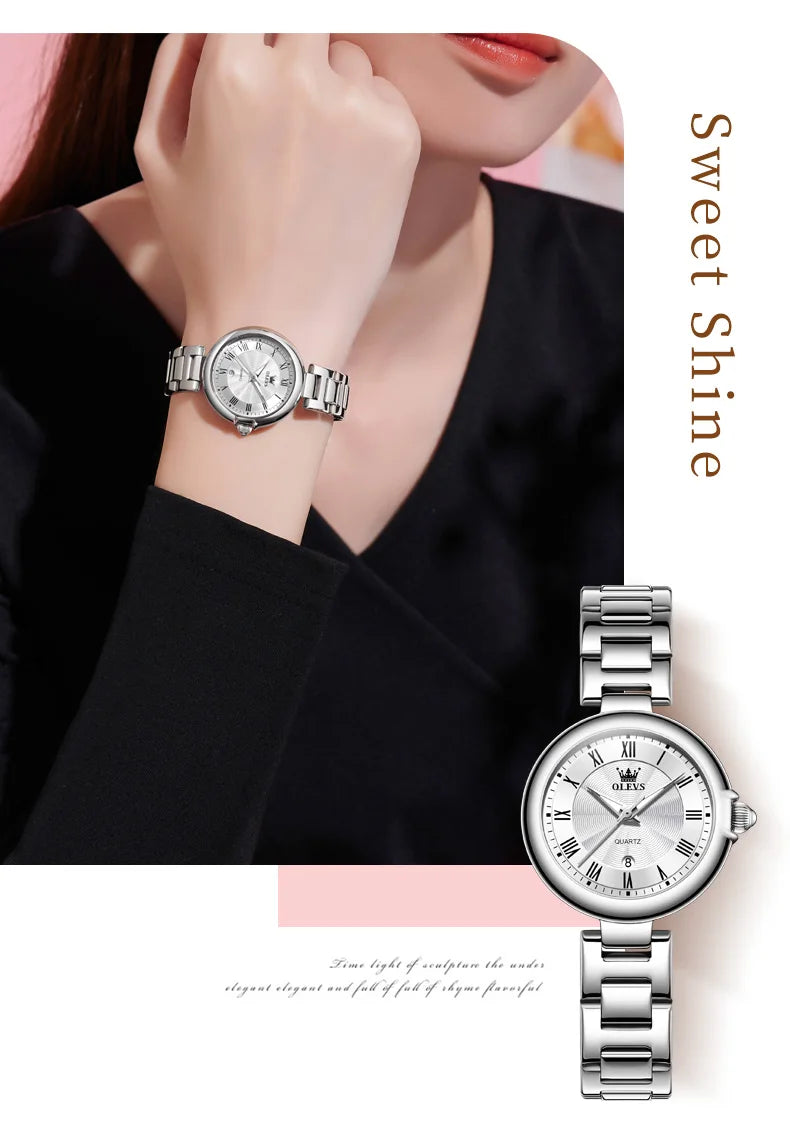 OLEVS 5608 Luxury Brand Women's Watch Classic Fashion Waterproof Luminous Calendar Watch Elegant Quartz Women Watch Reloj Hombre