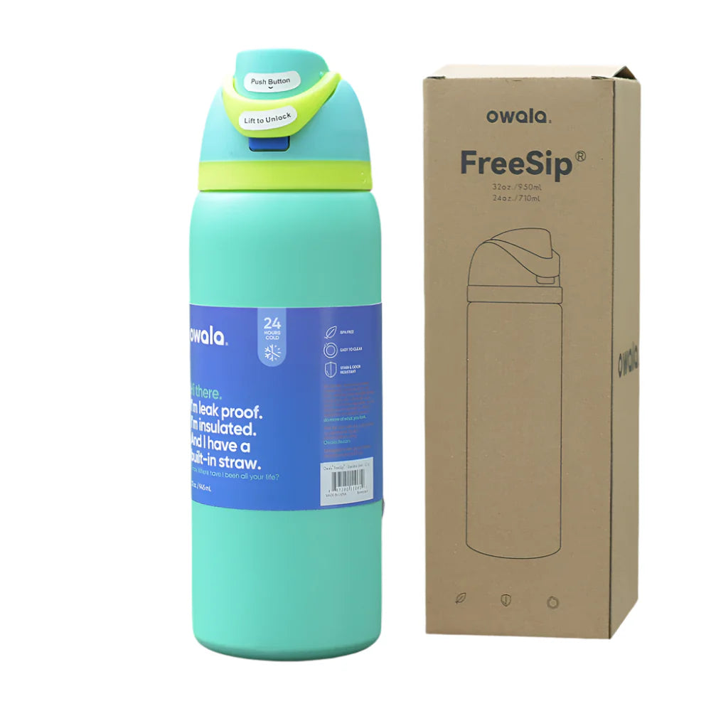 Owala FreeSip Blue Bow Tie Water Bottle