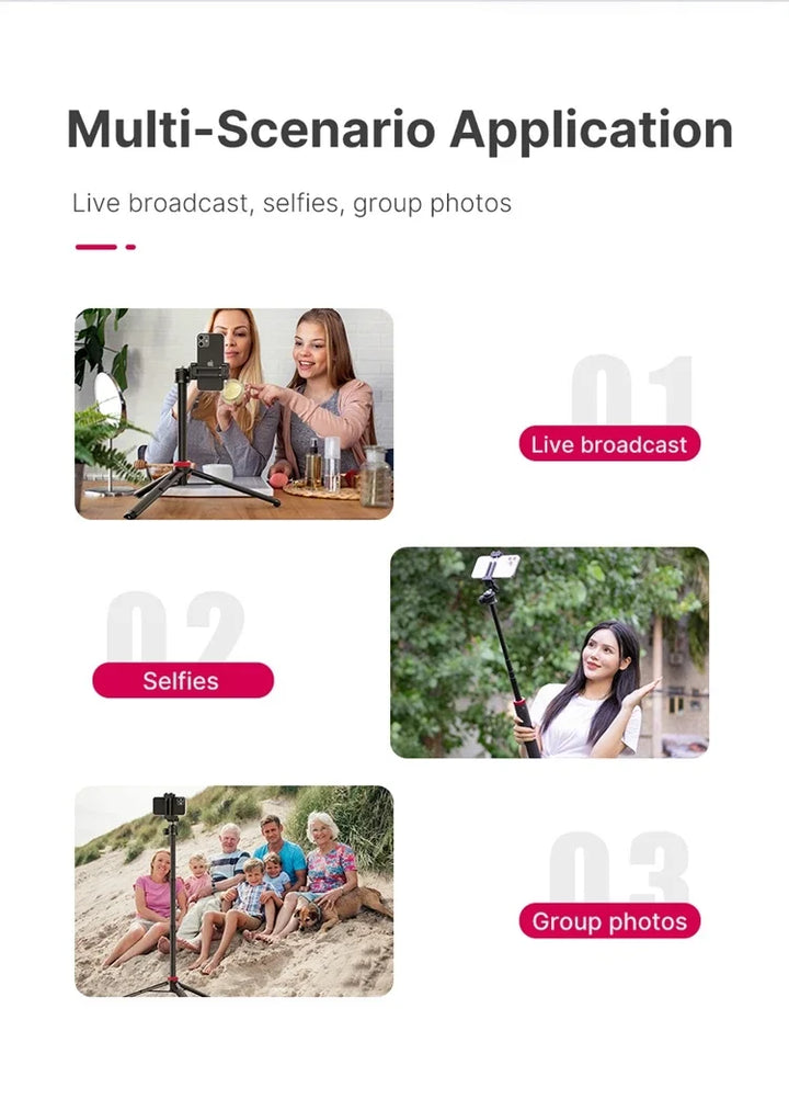 Ulanzi MT-44 Extend Livestream Tripod Stand 42inch Tripod with Phone Mount Holder Vertical Shooting Phone DSlR Camera Tripods