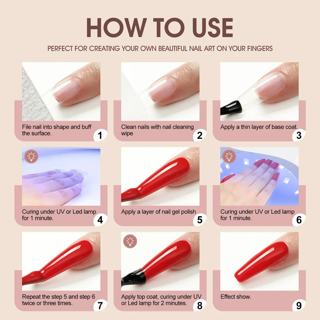COSCELIA 6Pcs Glitter Gel Nail Set