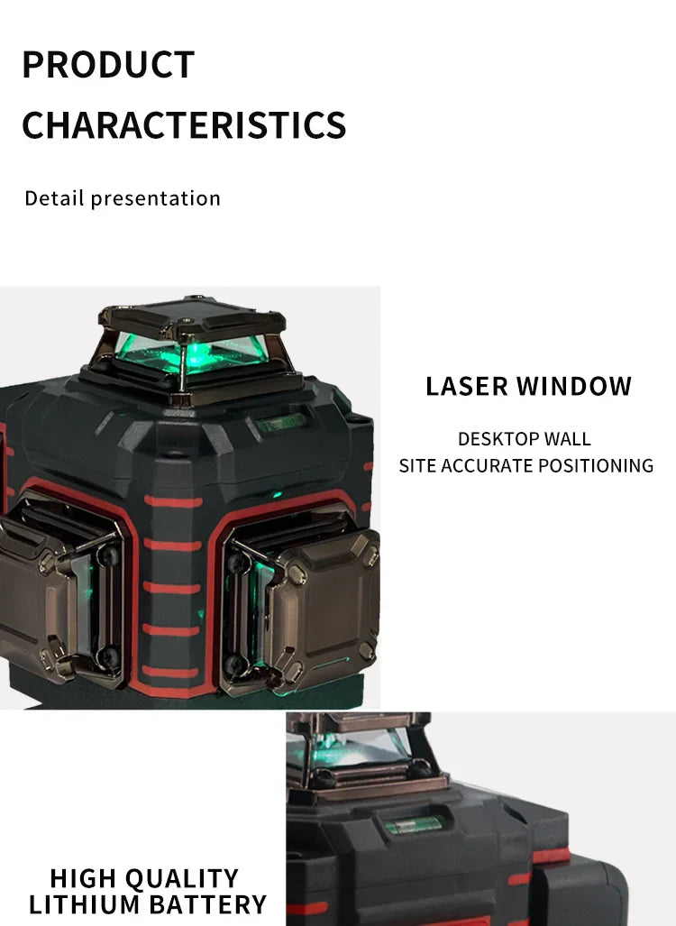 Milwaukee 4D 16 Lines Green Beam 360° Self-leveling Laser Levels Horizontal And Vertical Professional Laser Level Tool