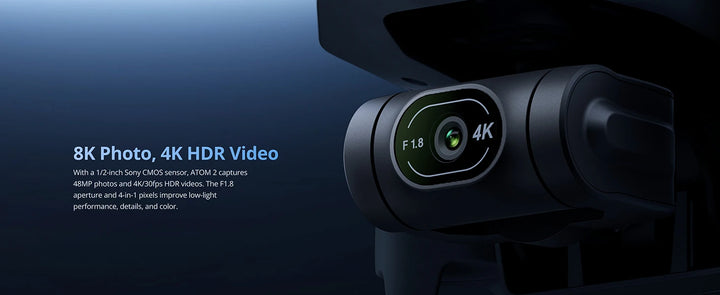 Potensic ATOM 2 3-Axis Gimbal Camera Drone 4K HDR Video, 8K Photo, Vertical Shooting, 10-KM, AI Night Shot Tracking, Under 249g