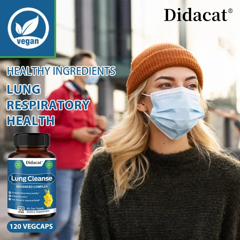 Lung Detox Mullein - with NAC Quercetin & Cordyceps Extract - Sinus Immune & Respiratory Support