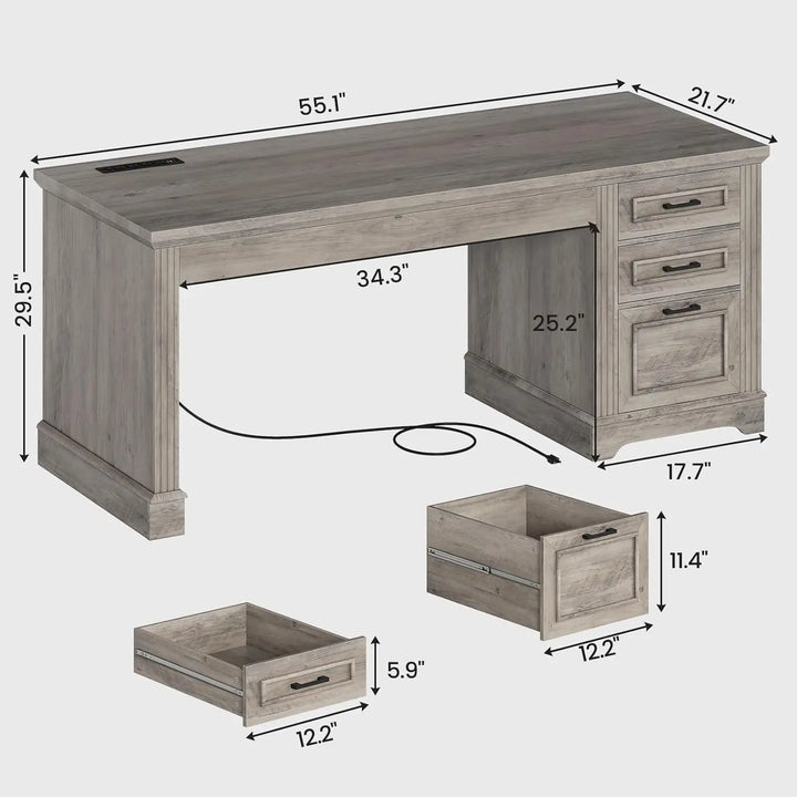 Executive Office Desk with Storage