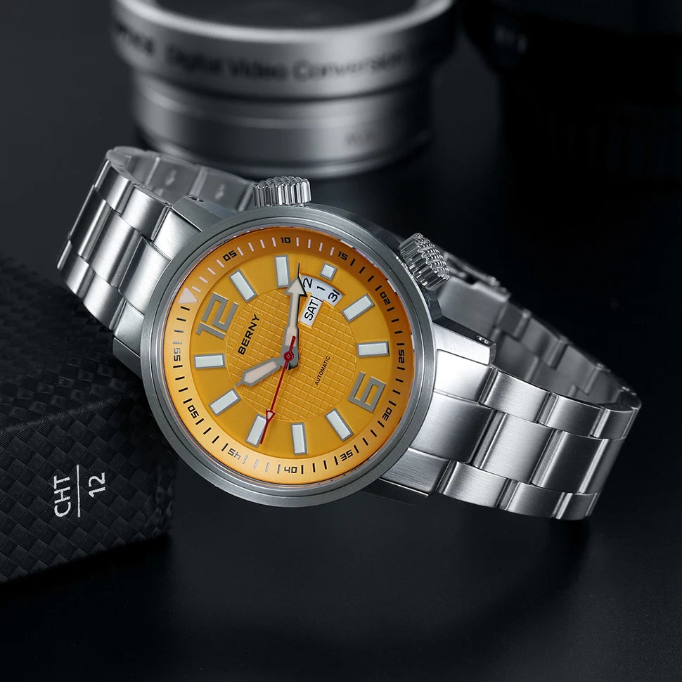 20Bar Diver Automatic Watch For Men Miyota 8205 Super Luminous Sapphire Swim Sport Mechanical Automatic Self Winding Wristwatch