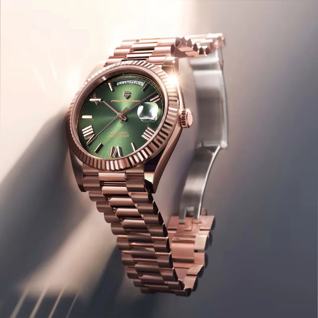 2024 New PAGANI DESIGN Rose Gold DD40 Luxury Automatic Watch Men Mechanical Wrist Watches Men Japan NH36A AR Sapphire crystal