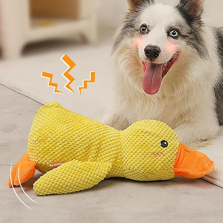 Quacking Duck Dog Toy Durable Mellow Dog Calming Duck Pet Plush Toy Dog Soothing Sound Chewing Toys Interactive Accessories