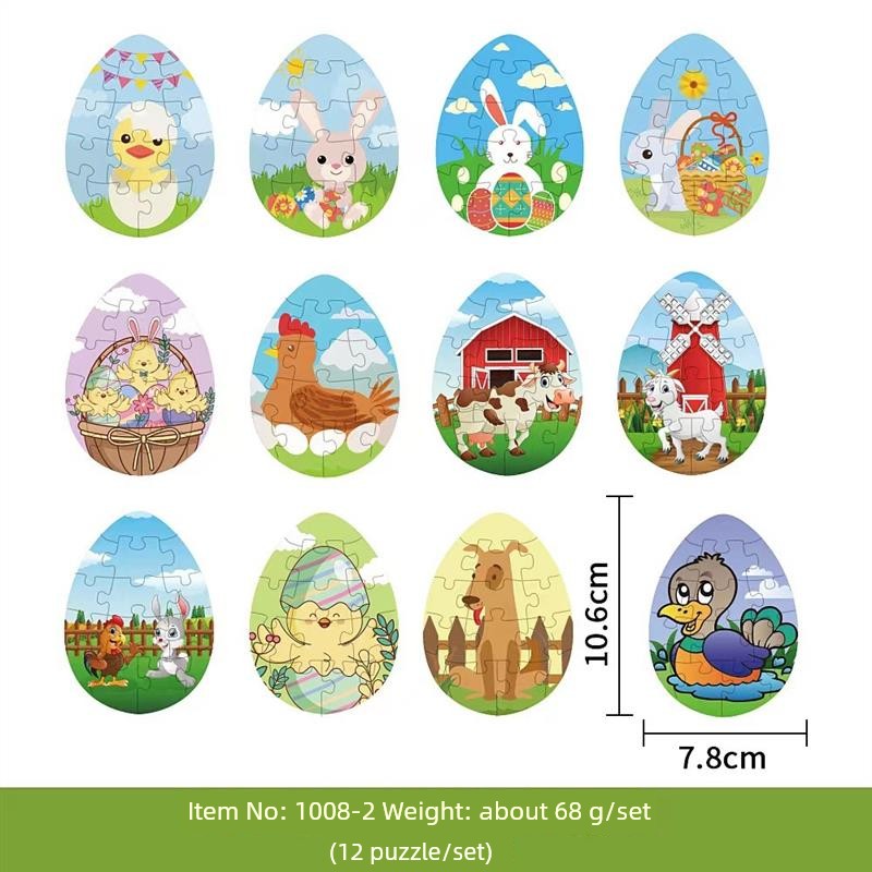 Children's Day Easter Egg Kids Building Blocks Blind Box Cartoon Rabbit Decompression Color Film Puzzle Egg Engineering Car Toys