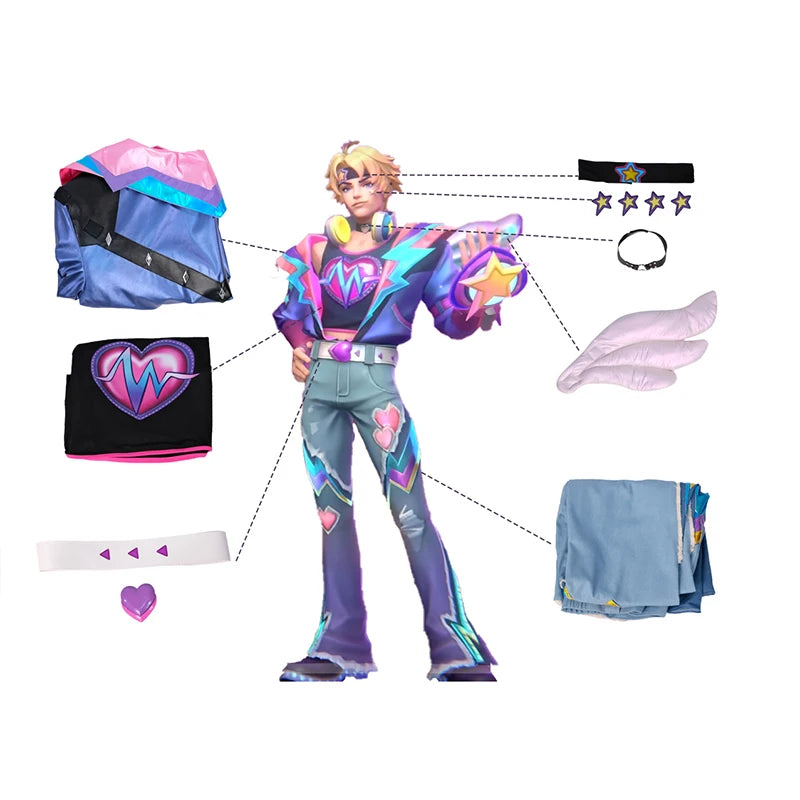 ROLECOS LOL Lovestruck Ezreal Cosplay Costume LOL Valentine's Day New Skin Ezreal Men Cosplay Costume Halloween Full Set