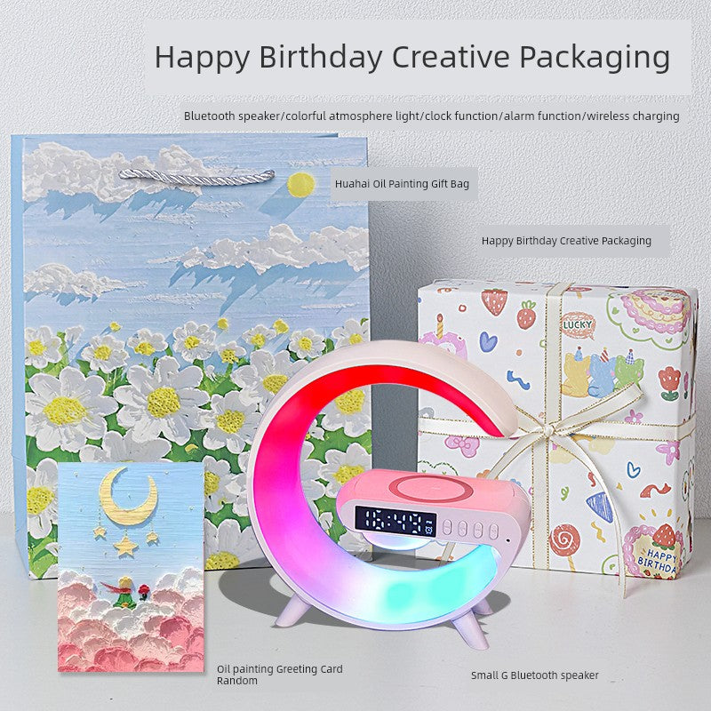 Wireless Charging Atmosphere Speaker Girl Fancy Night Light