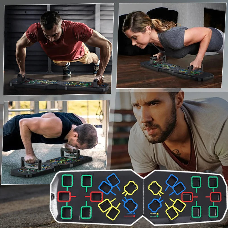 Multifunctional Folding Push Up Board Set Bracket Abdominal Muscle Training Equipment Portable Push Up Board Exercise Training