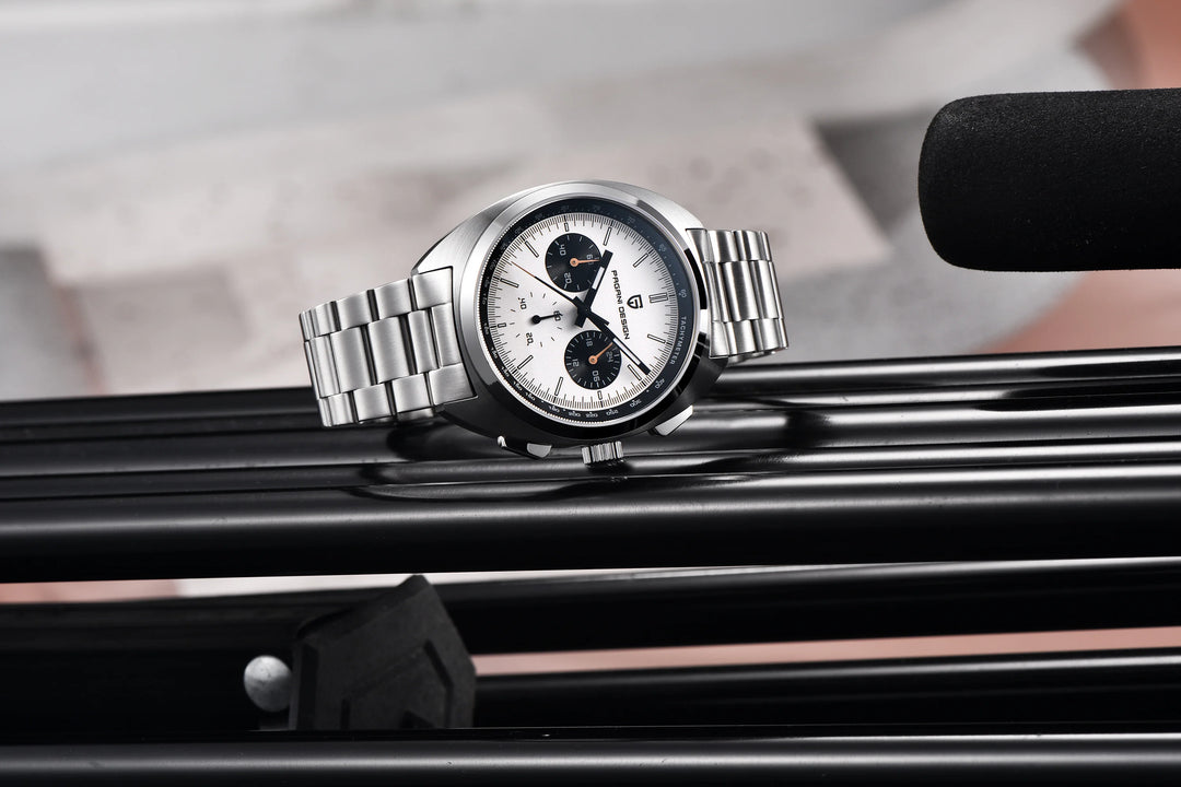 PAGANI DESIGN 2024 New Panda Dial Men Watches Luxury Quartz Watch For Men Japan VK63 Sport Chronograph Sapphire glass Wristwatch