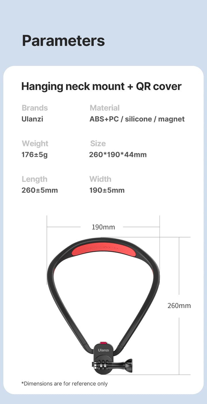 Ulanzi Go-Quick II Magnetic Silicone Neck Holder Mount For GoPro Hero 13 12 11 10 9 8 Insta360 DJI Osmo Action Camera Accessorie
