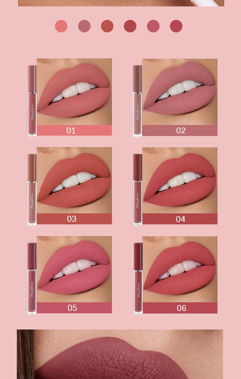 6-Color Waterproof Lip Gloss Set