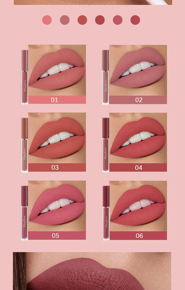 6-Color Waterproof Lip Gloss Set