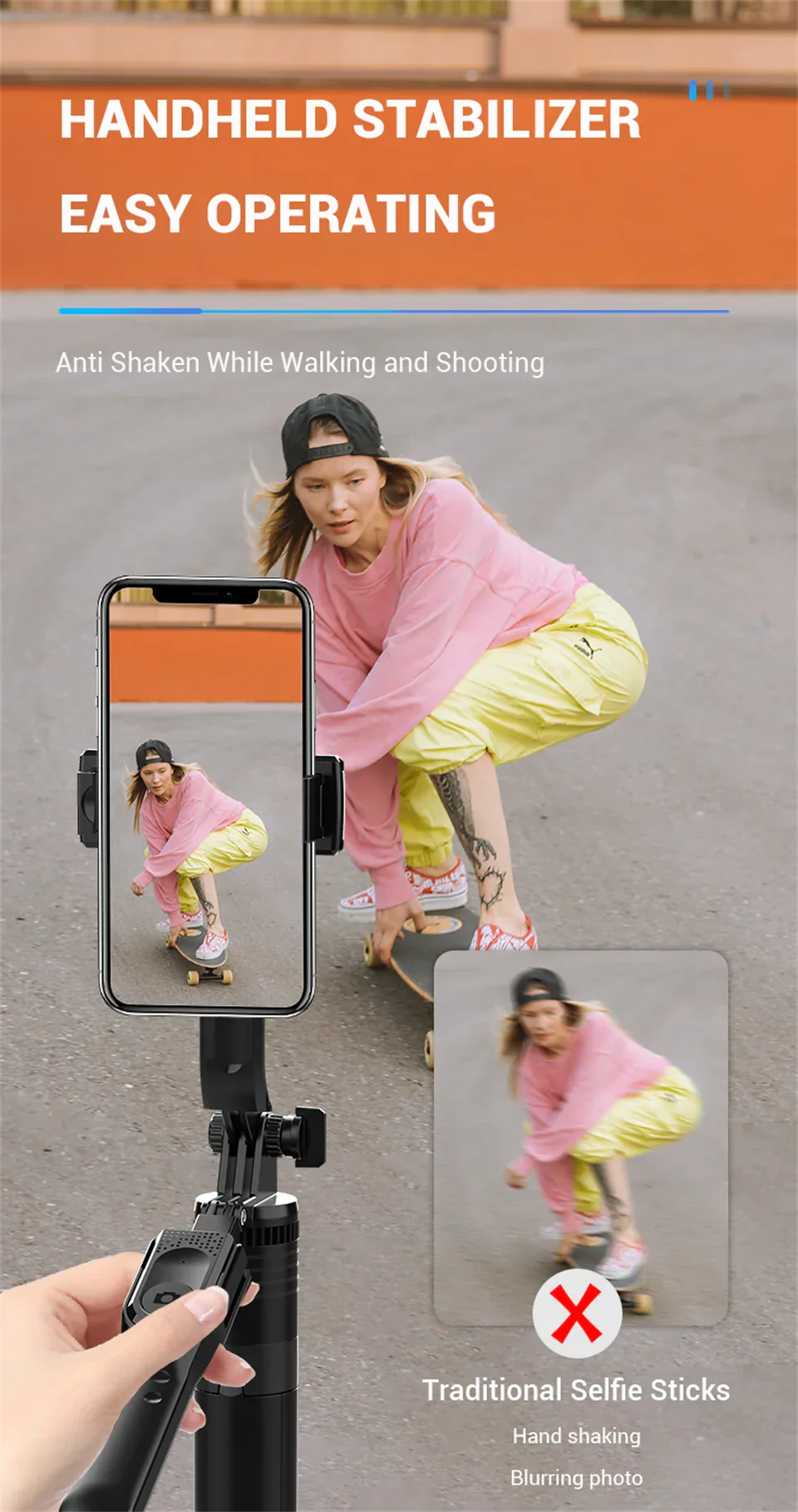 FANGTUOSI 1750mm Wireless Selfie Stick Tripod Stand Foldable Monopod With Led Light For Smartphones Balance Steady Shooting Live