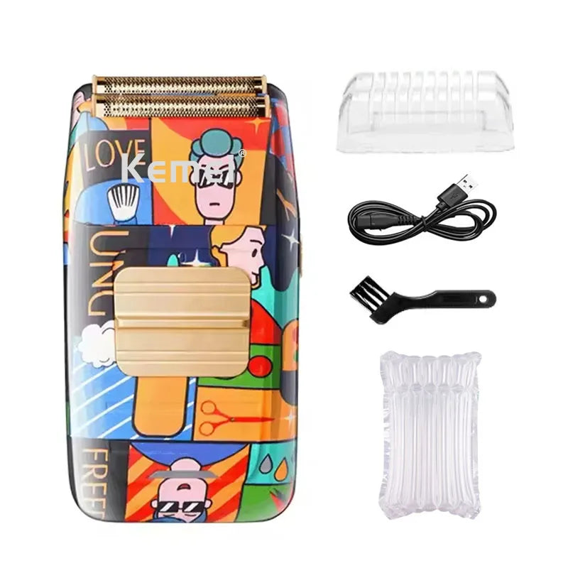 Kemei Professional Electric Hair Clipper Rechargeable Graffiti Pattern Beard Trimmer Men's Shaver KM-MAX2092 KM-MAX5090 KM-1102H