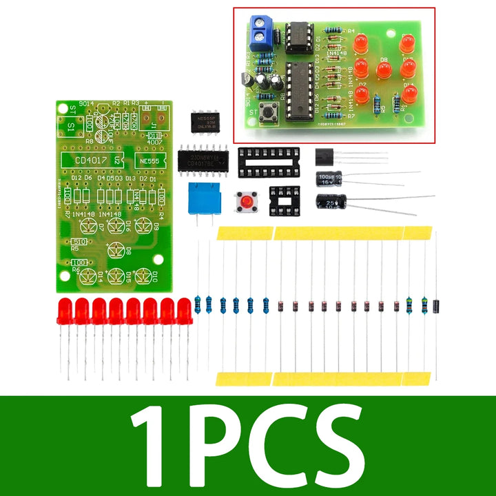 EGBO Electronic Dice Kit Led Dice Parts Cd4017 Ne555 Electronic DIY Production Kit with Reverse Connection Protection