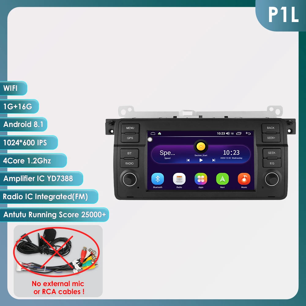 Hizpo 7" AI Voice Autoradio For BMW E46 M3 318/320/325/330/335 Android Auto Radio Carplay 4G DSP Car Multimedia GPS 2din Stereo
