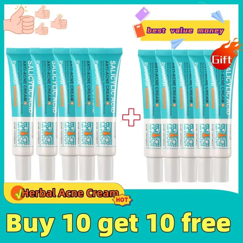 Salicylic Acid Acne Treatment Cream Shrink Pore Remove Blackheads Scars Acne Marks Spots Oil Control Whitening Korean Skin Care