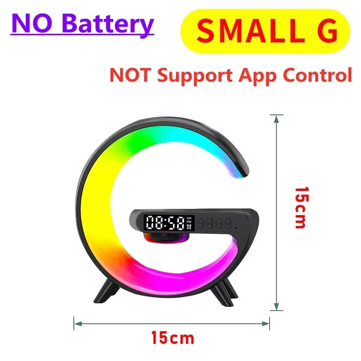 Multifunction 4 In 1 Wireless Charger Pad Stand Speaker RGB Night Light Fast Charging Station For iPhone Samsung Xiaomi Huawei