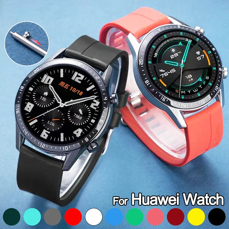 Silicone 22mm strap For Huawei GT 2 3 4 46mm WristStrap For Huawei Watch3 GT4 GT2 Pro GT2e Magic2 Bracelet Football Pattern Band