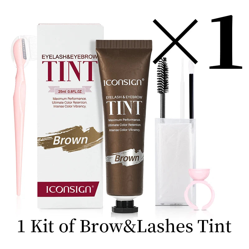 ICONSIGN Lashes Eyebrow Tint Kit Professional Fast Perming Dye Brow Mascara Tattoo Cream Waterproof Long Lasting 60 to 90 Days