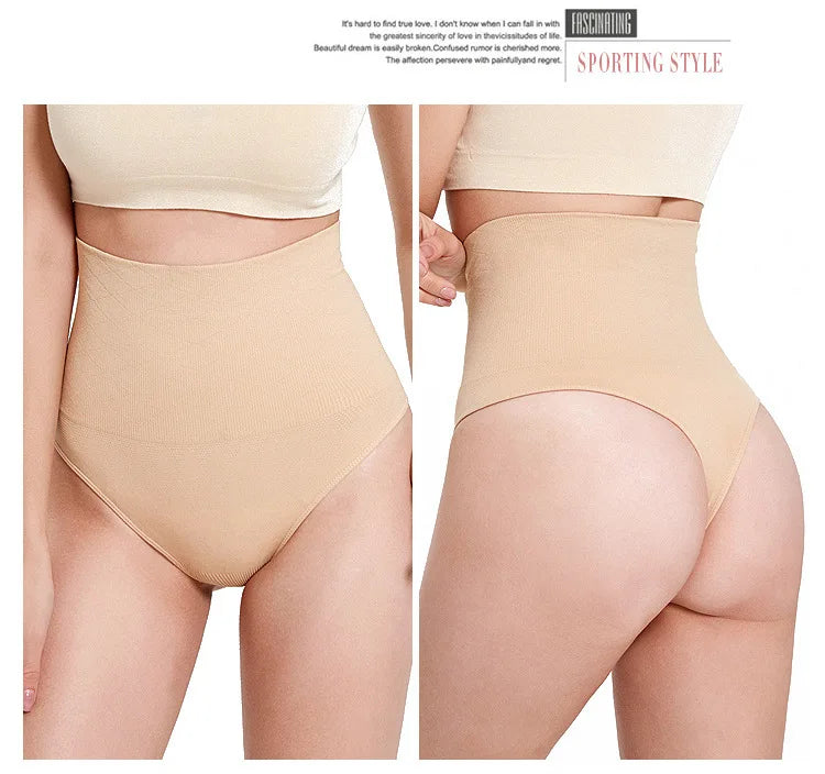 Seamless Thong Shapewear Women High Waist Tummy Control Panties Slimming Underwear Butt Lifter Belly Waist Trainer Body Shaper