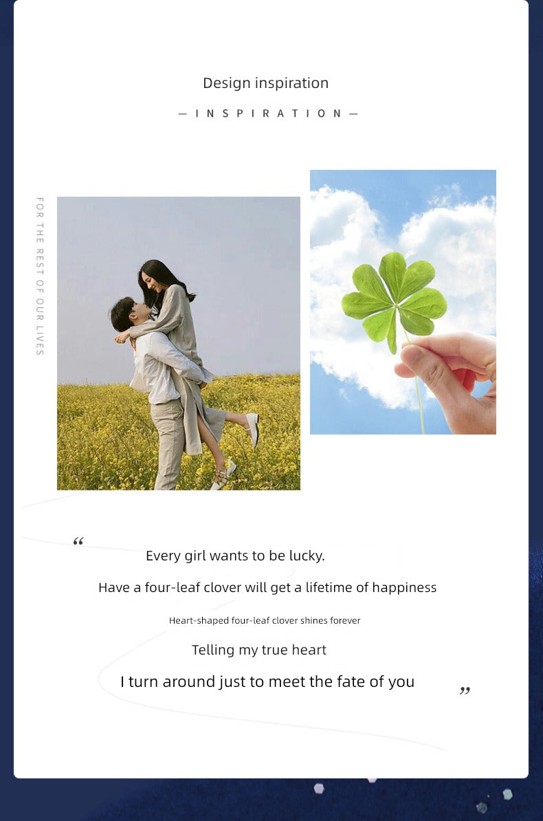 Valentine's Day Sterling Silver Necklace Girl Pendant Clover