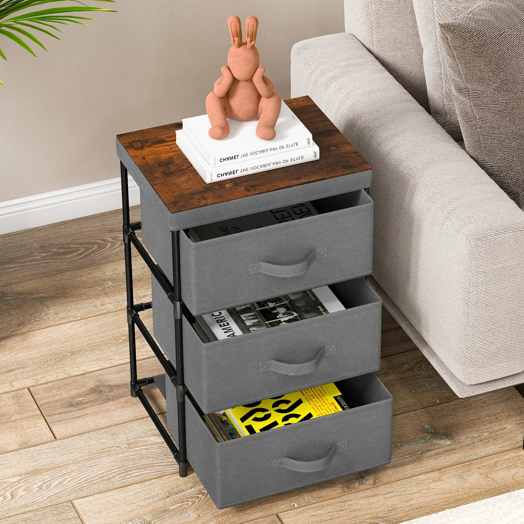 Tall Fabric Dresser with 3 Drawers