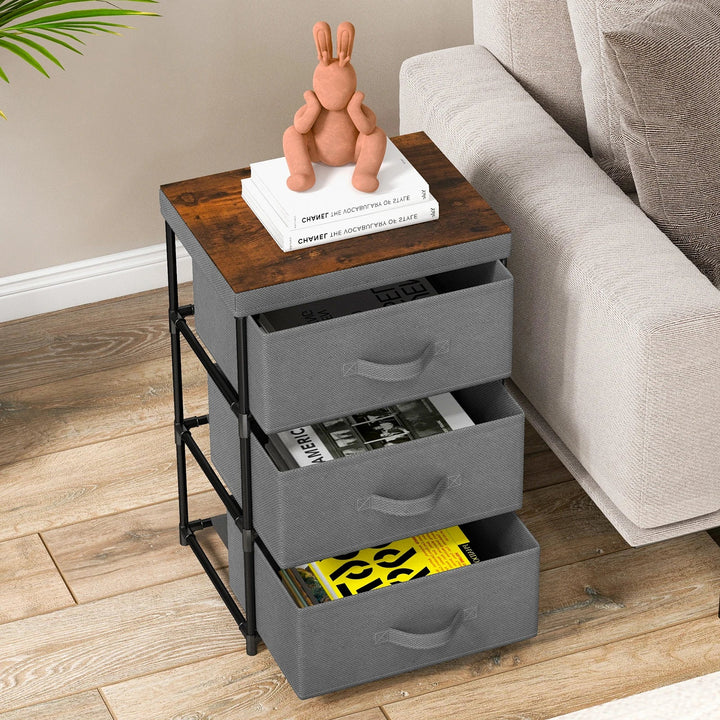 Tall Fabric Dresser with 3 Drawers
