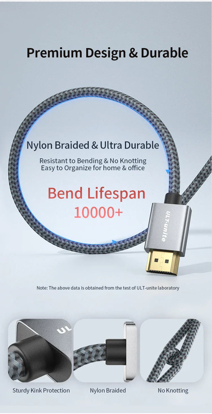 4K HDMI Cable High Speed 18Gbps HDMI 2.0 Cable HDR 3D Braided HDMI Cord ARC Compatible for MacBook Pro 2021 UHD TV Projector PC
