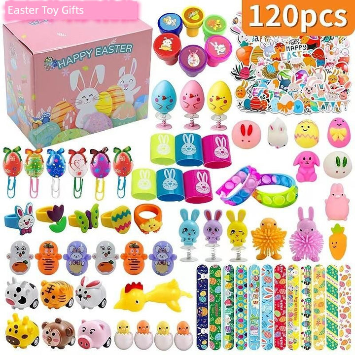 Children's Day Easter Egg Kids Building Blocks Blind Box Cartoon Rabbit Decompression Color Film Puzzle Egg Engineering Car Toys