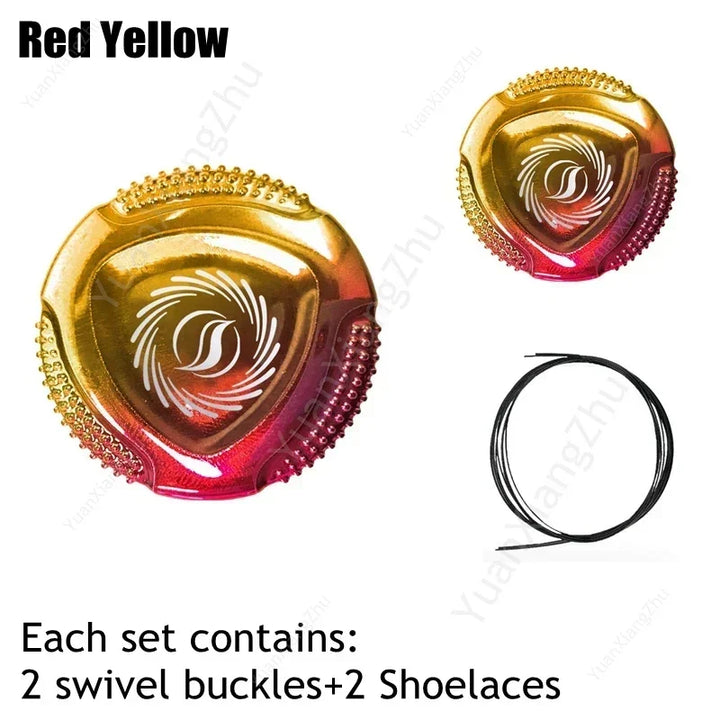 1 Pair Metal Wire Swivel Automatic Buckle Shoelaec No Tie Shoe Laces Quick Lock Shoestrings Women Man Shoelaces for Sneaker New