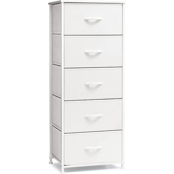 Tall Vertical Dresser with Fabric Bins