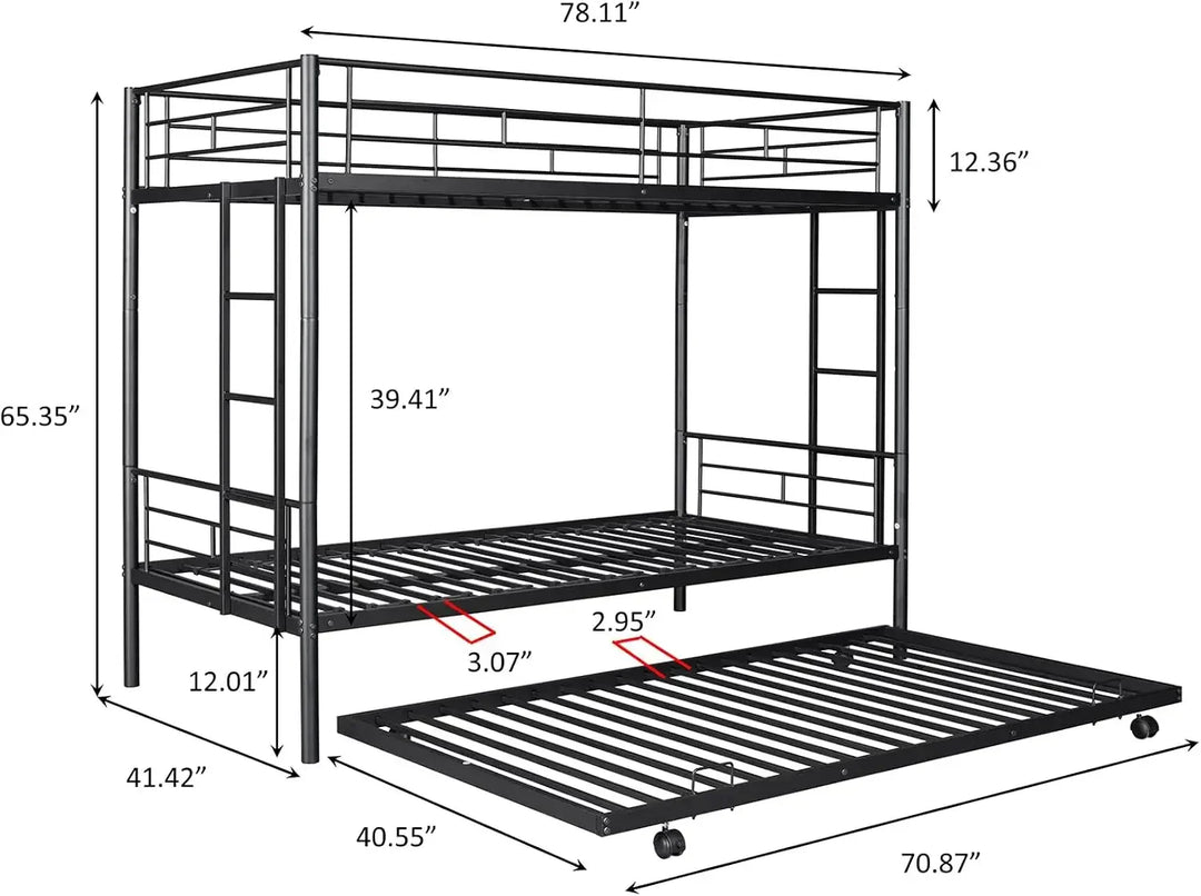 Twin Over Twin Bunk with Trundle