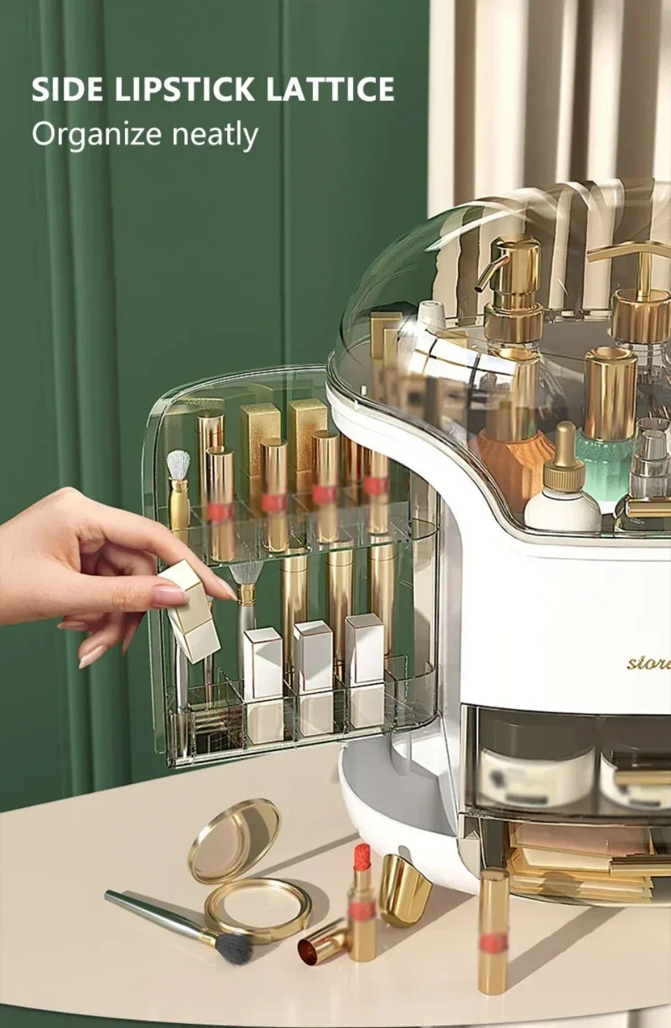 Transparent Desktop Makeup Organizer