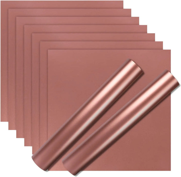9pcs HTVRONT 30X30cm Matte Metallic Permanent Adhesive Vinyl Bundle Sheets Sticky Craft Sticker Film for Cricut DIY Decor