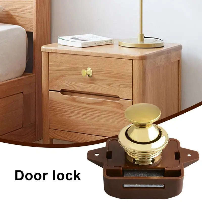 Camping Car Push Lock RV Caravan Boat Motor Home Cabinet Drawer Latch Button Locks Keyless Furniture Door Lock Hardware