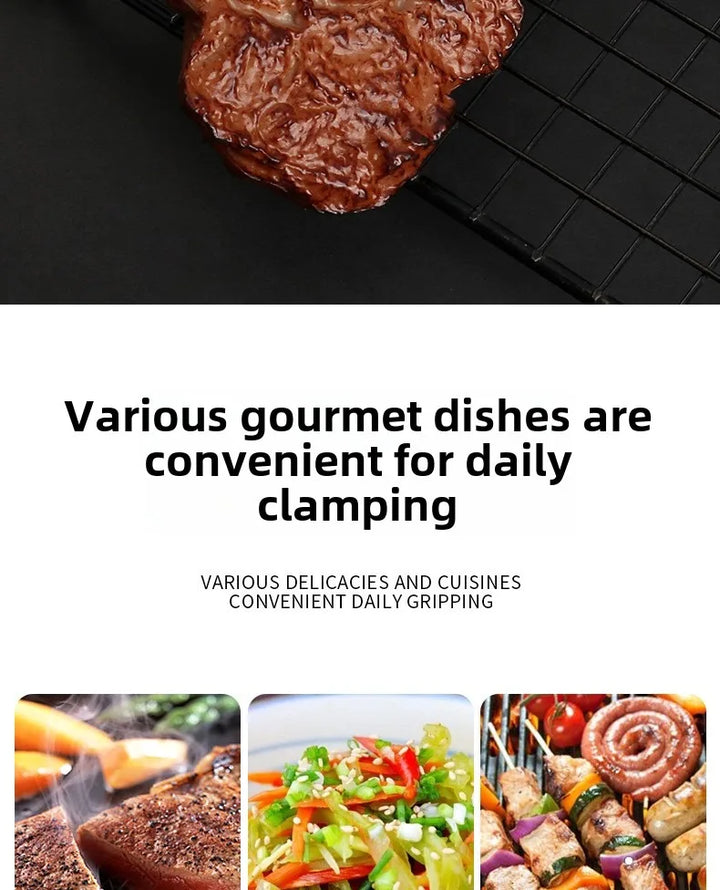 Bbq Hot Clamp Stainless Steel Plum Multifunctional Clamp Outdoor BBQ BBQ Accessories Bbq Kitchen Restaurant Bar Home Garden