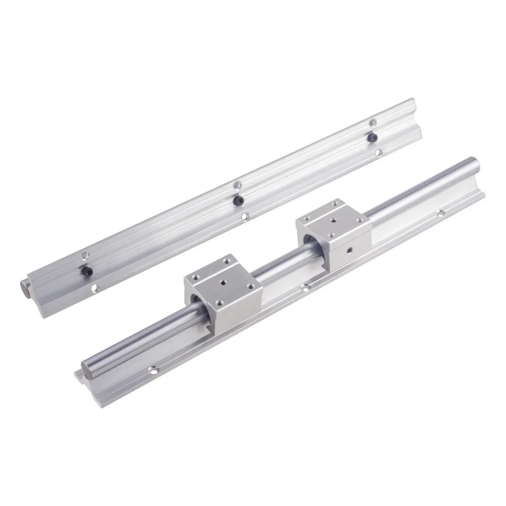 2Set SBR20 SBR 12 SBR25 SBR16 300 400 500 600 800 1000 1200mm Fully Supported Linear Rail Shaft Rod with 4 SBR16UU Block Bearing