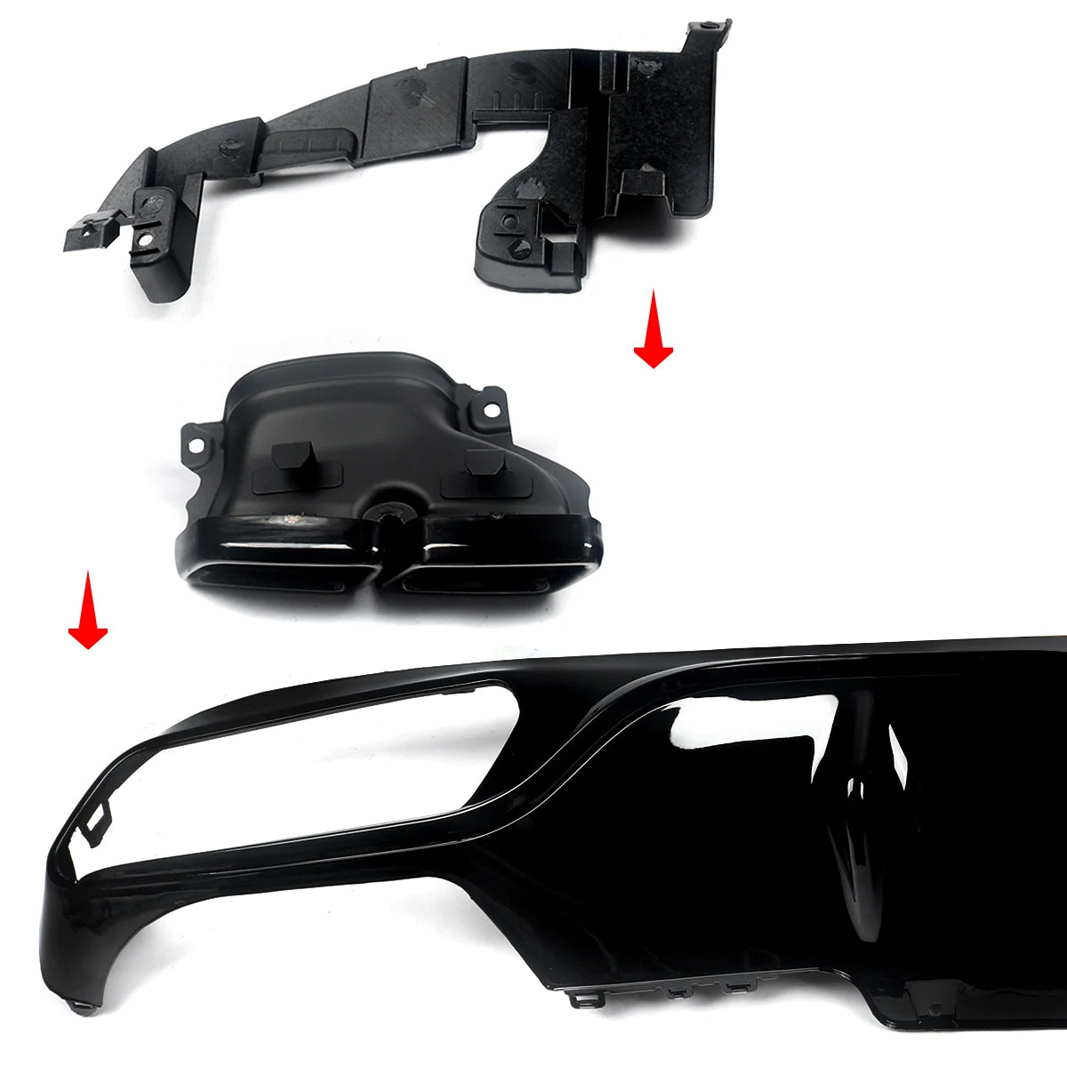 AMG Style Rear Diffuser With Exhaust Tip for Mercedes-Benz E-Class W213 2016-2020
