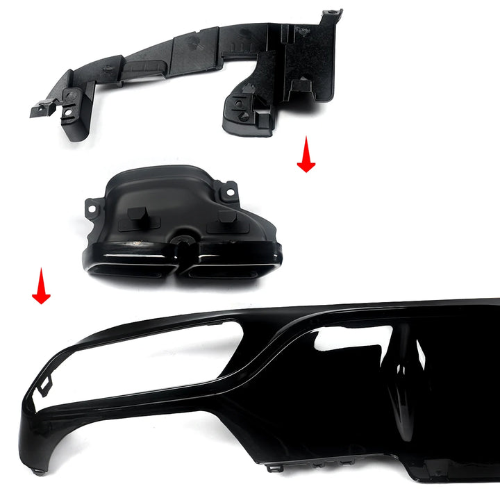 AMG Style Rear Diffuser With Exhaust Tip for Mercedes-Benz E-Class W213 2016-2020