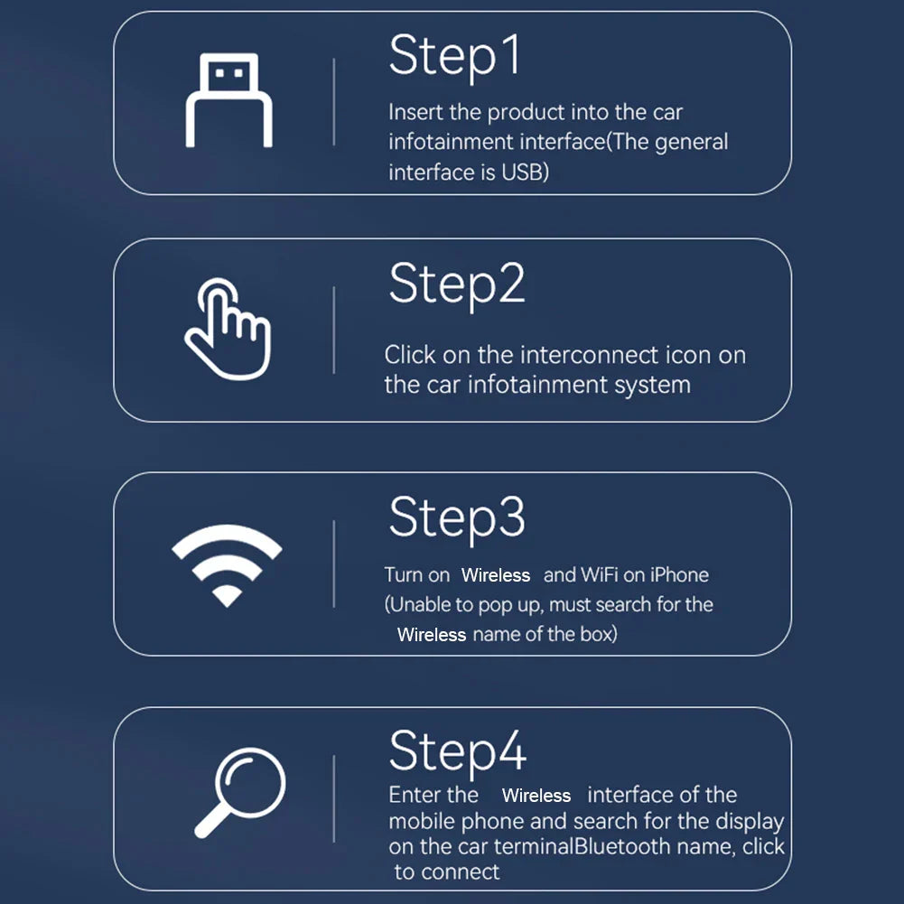 CarPlay AI Box BT WiFi Wireless Carplay Android Auto Adapter 2 in 1 Mini Box Plug&Play for OEM Wired CarPlay/Andriod Auto Cars