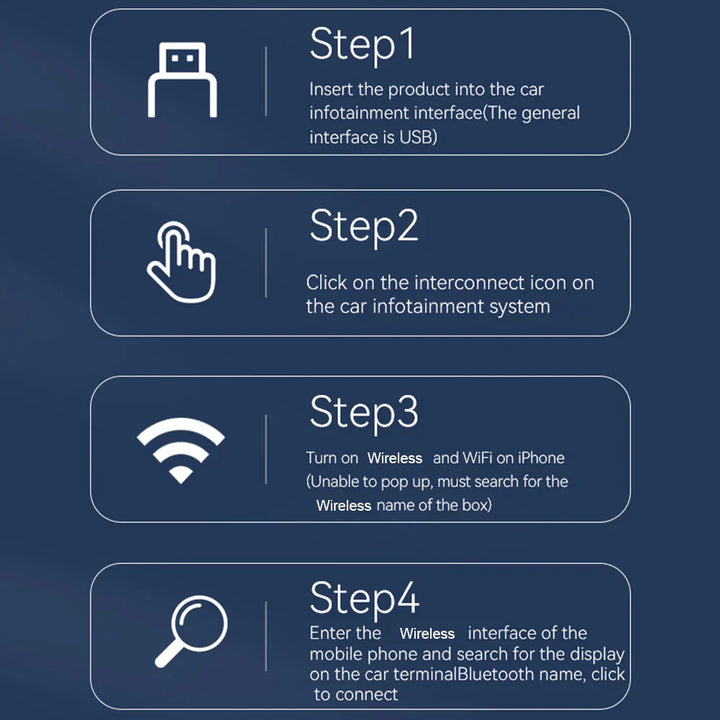 CarPlay AI Box BT WiFi Wireless Carplay Android Auto Adapter 2 in 1 Mini Box Plug&Play for OEM Wired CarPlay/Andriod Auto Cars
