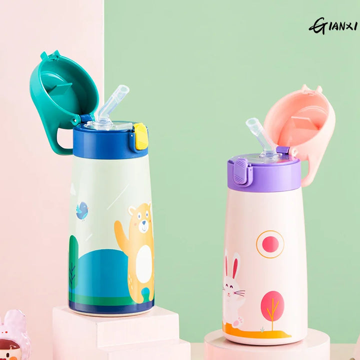 GIANXI Kids Stainless Steel Straw Bottle