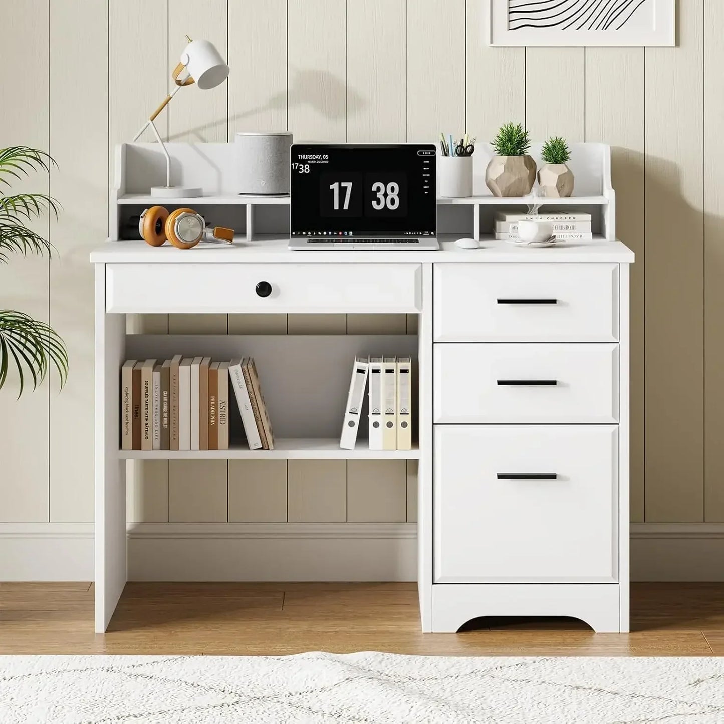 44" Home Office Desk with Storage