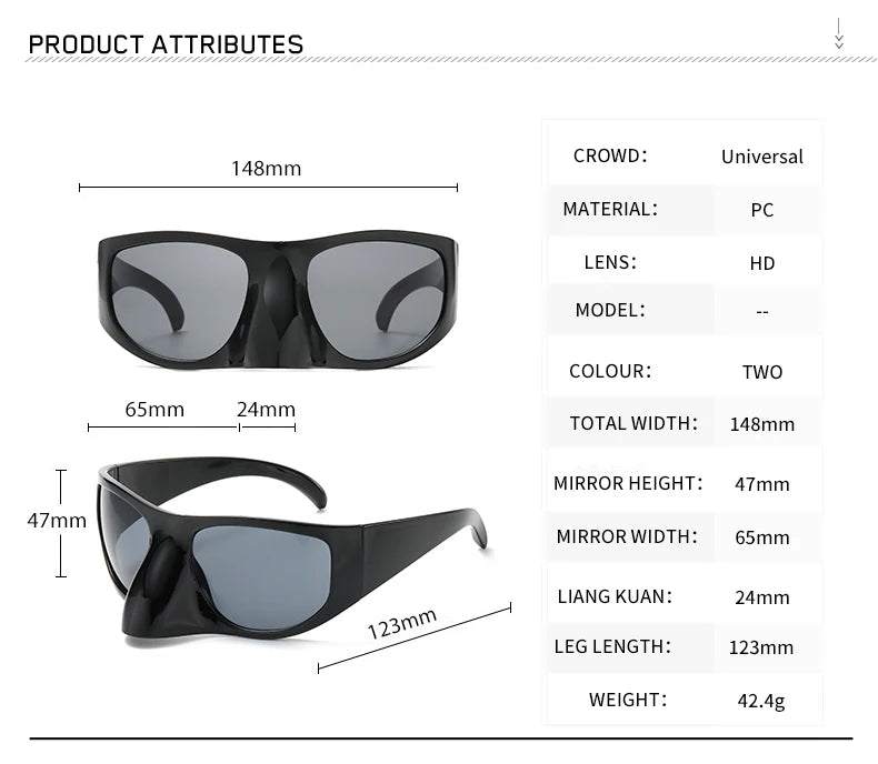 Y2K Oversized Luxury Brand Designer Nose Masked Sunglasses 2000'S  Suglasses Women 2023 Lentes De Sol Para Mujeres